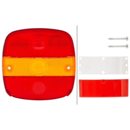 Lichtscheibe, Heckleuchte HELLA 9EL 997 332-001 f&uuml;r DAF, links, rechts