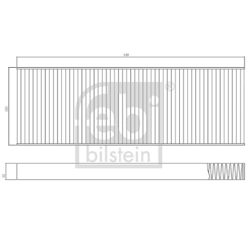 Febi Bilstein 173019 Innenraumfilter, 153mm Breite x 32mm H&ouml;he x 448mm L&auml;nge