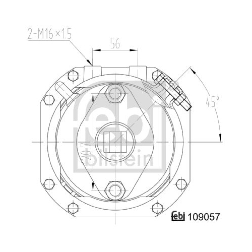 Febi Bilstein 109057 Doppelmembranzylinder mit Anbaumaterial, 1 St&uuml;ck
