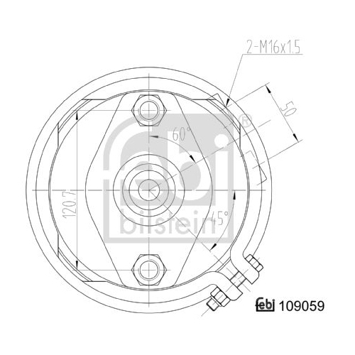 Febi Bilstein 109059 Doppelmembranzylinder mit Anbaumaterial, 1 St&uuml;ck