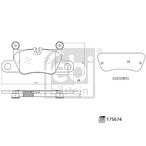 Febi Bilstein 1x 175674 Bremsbelagsatz