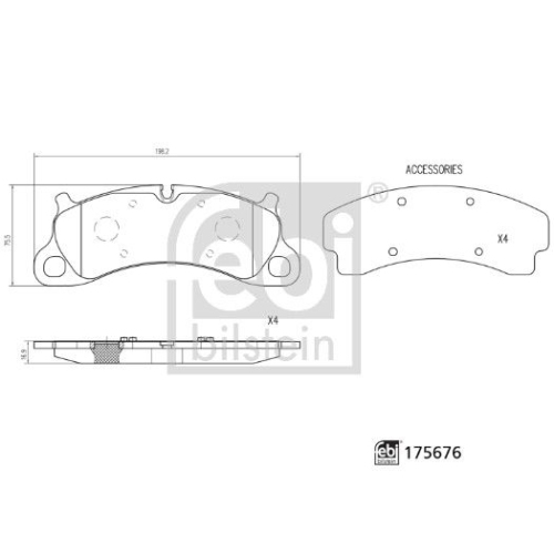 Febi Bilstein 1x 175676 Bremsbelagsatz
