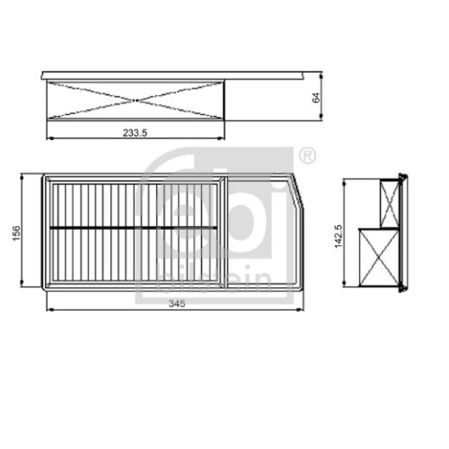 Luftfilter FEBI BILSTEIN 101664 f&uuml;r CITRO&Euml;N FIAT OPEL VAUXHALL