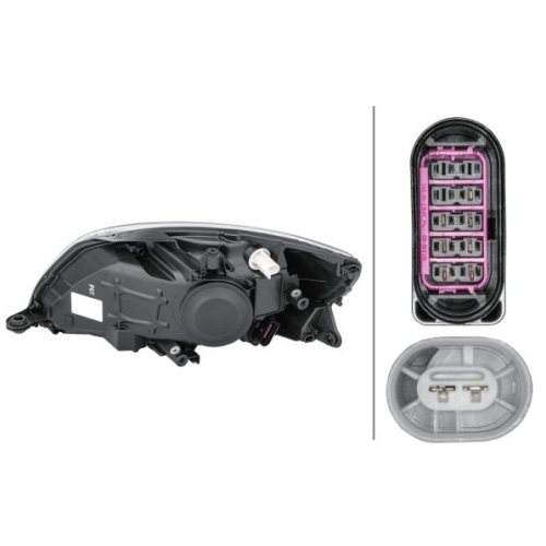 Hauptscheinwerfer HELLA 1ED 010 417-341 f&uuml;r SKODA, rechts