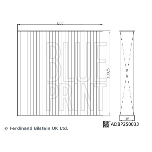 Blue Print 1x ADBP250033BP Innenraumfilter