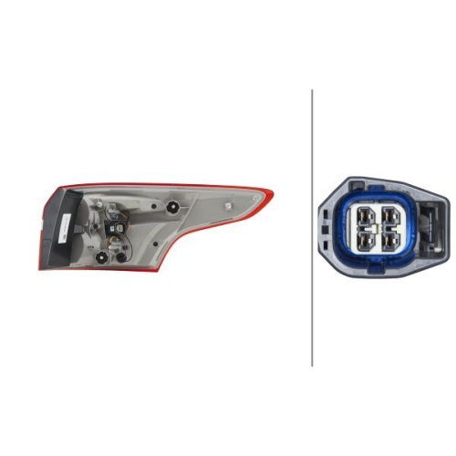 Heckleuchte HELLA 2SD 354 828-151 f&uuml;r FORD, links