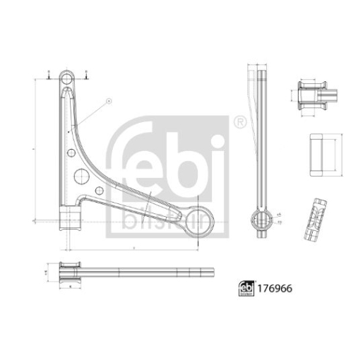 Lenker, Radaufh&auml;ngung FEBI BILSTEIN 176966 f&uuml;r VW, Vorderachse unten, links