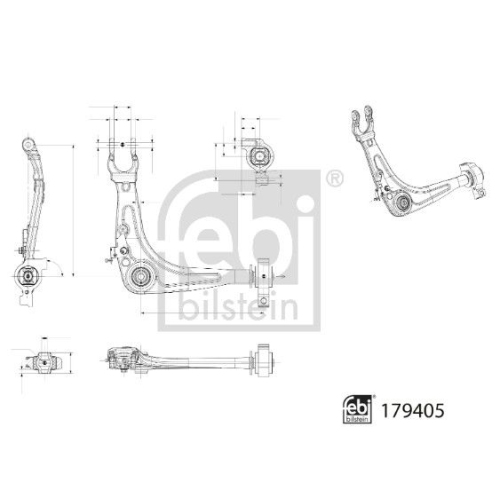 Lenker, Radaufh&auml;ngung FEBI BILSTEIN 179405 f&uuml;r CITRO&Euml;N, Vorderachse rechts