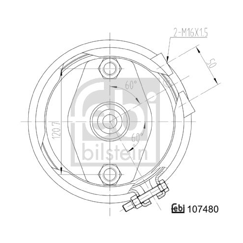 Febi Bilstein 107480 Doppelmembranzylinder mit Anbaumaterial, 1 St&uuml;ck