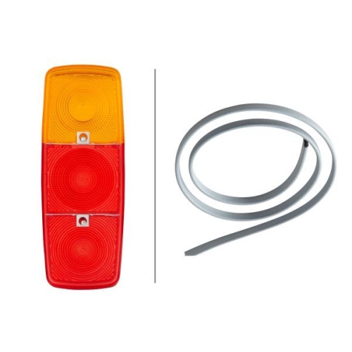 Lichtscheibe, Heckleuchte HELLA 9EL 109 139-001 f&uuml;r DAF FIAT IVECO MAN RENAULT