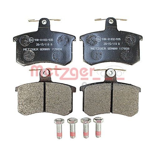Bremsbelagsatz, Scheibenbremse METZGER 1170030 GREENPARTS f&uuml;r ALFA ROMEO AUDI