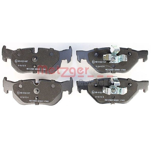 Bremsbelagsatz, Scheibenbremse METZGER 1170031 f&uuml;r BMW, Hinterachse