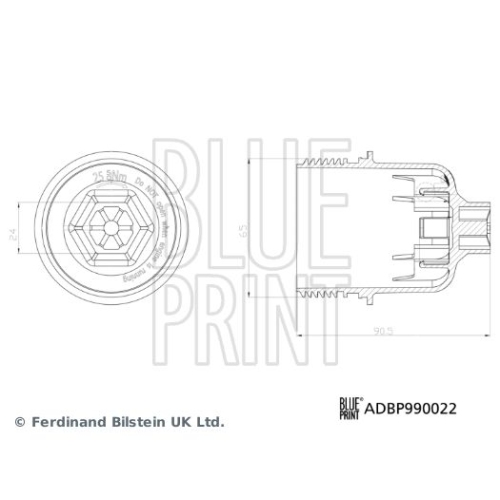 Blue Print 1x ADBP990022BP &Atilde;&ndash;lfilterdeckel mit Dichtring