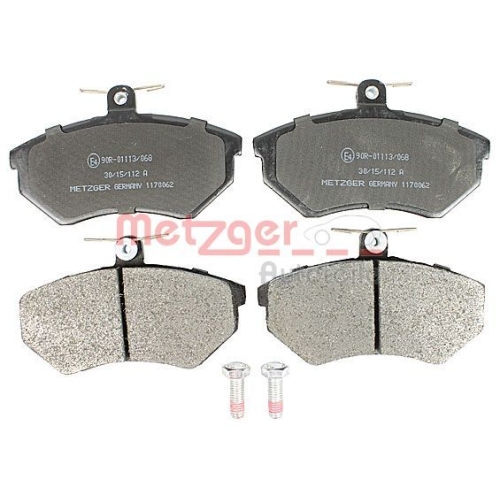 Bremsbelagsatz, Scheibenbremse METZGER 1170062 f&uuml;r VW, Vorderachse