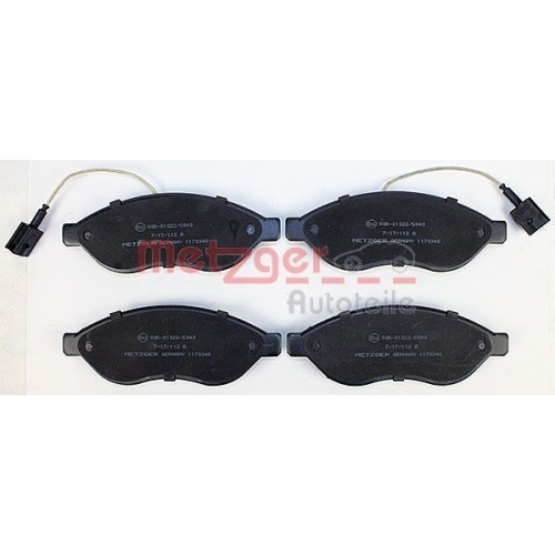 Bremsbelagsatz, Scheibenbremse METZGER 1170348 f&uuml;r CITRO&Euml;N FIAT PEUGEOT