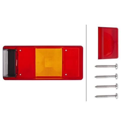 Lichtscheibe, Heckleuchte HELLA 9EL 147 096-031 f&uuml;r DAF SCANIA CASE IH, links