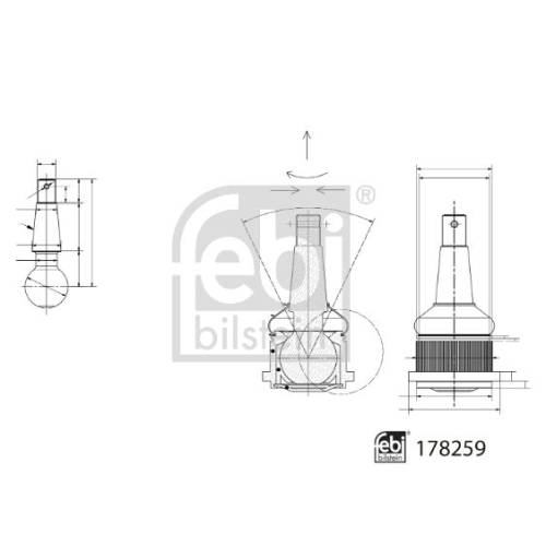 Trag-/F&uuml;hrungsgelenk FEBI BILSTEIN 178259 f&uuml;r NISSAN, Vorderachse links