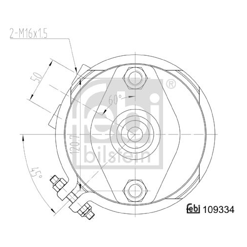 Febi Bilstein 109334 Doppelmembranzylinder mit Anbaumaterial, 1 St&uuml;ck