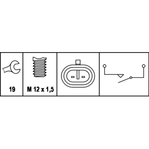 Schalter, R&uuml;ckfahrleuchte HELLA 6ZF 007 671-001 f&uuml;r ALFA ROMEO BMW DAF FIAT OPEL