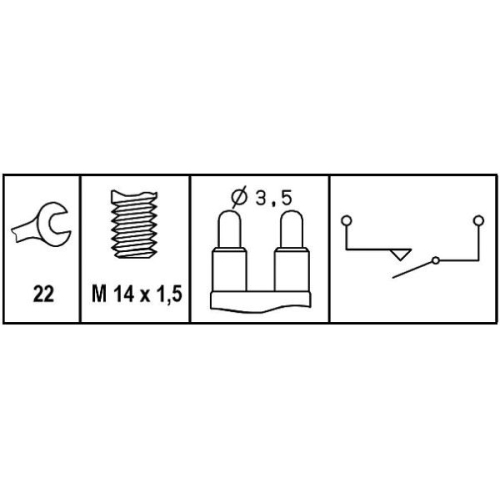 Schalter, R&uuml;ckfahrleuchte HELLA 6ZF 008 621-341 f&uuml;r MITSUBISHI VOLVO