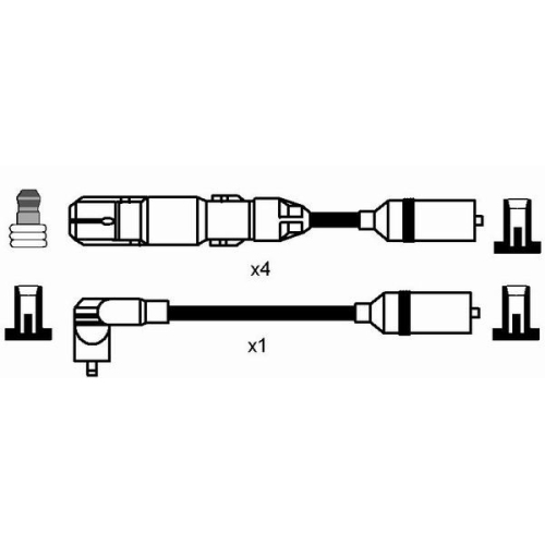 Z&uuml;ndleitungssatz NGK 0956 f&uuml;r AUDI SEAT SKODA VW LAMBORGHINI BENTLEY