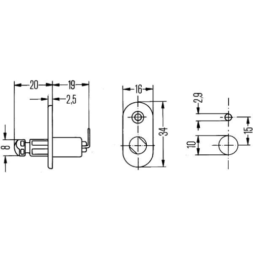 Schalter, T&uuml;rkontakt HELLA 6ZF 004 365-041 f&uuml;r BMW FENDT HOBBYCAR KNAUS