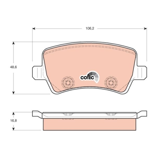 Bremsbelagsatz, Scheibenbremse TRW GDB1685 COTEC f&uuml;r FORD VOLVO LAND ROVER