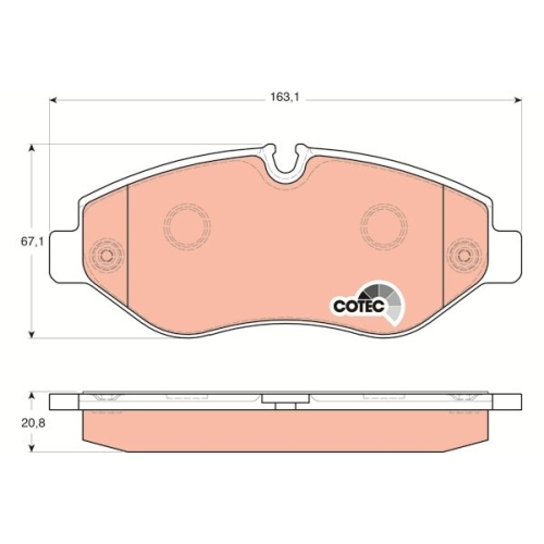 Bremsbelagsatz, Scheibenbremse TRW GDB1698 COTEC f&uuml;r MERCEDES-BENZ VW