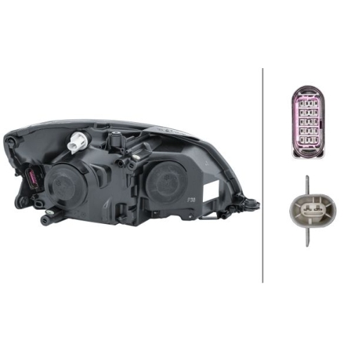 Hauptscheinwerfer HELLA 1ZL 010 417-411 f&uuml;r SKODA, links