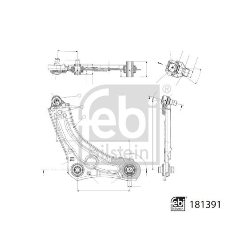 Lenker, Radaufh&auml;ngung FEBI BILSTEIN 181391 f&uuml;r RENAULT, Vorderachse rechts