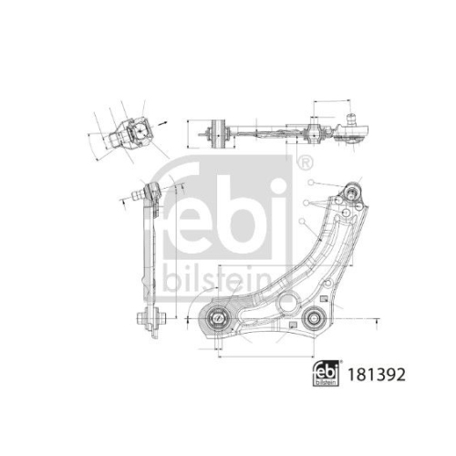 Lenker, Radaufh&auml;ngung FEBI BILSTEIN 181392 f&uuml;r RENAULT, Vorderachse links