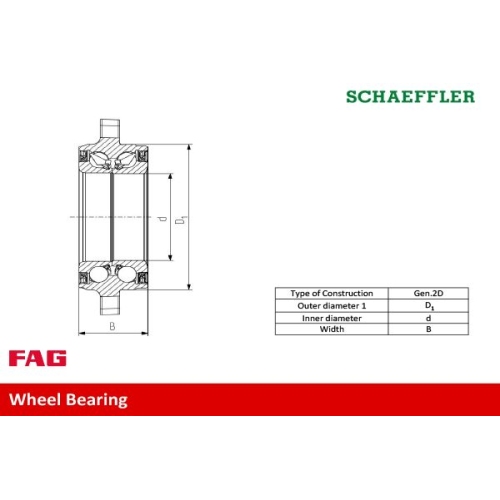Radlagersatz FAG 713 6104 30 f&uuml;r AUDI SEAT VW, Hinterachse, Vorderachse