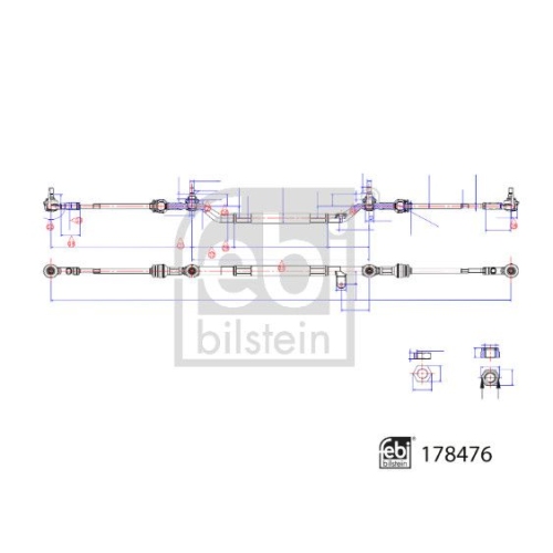 Spurstange FEBI BILSTEIN 178476 f&uuml;r MERCEDES-BENZ, mitte