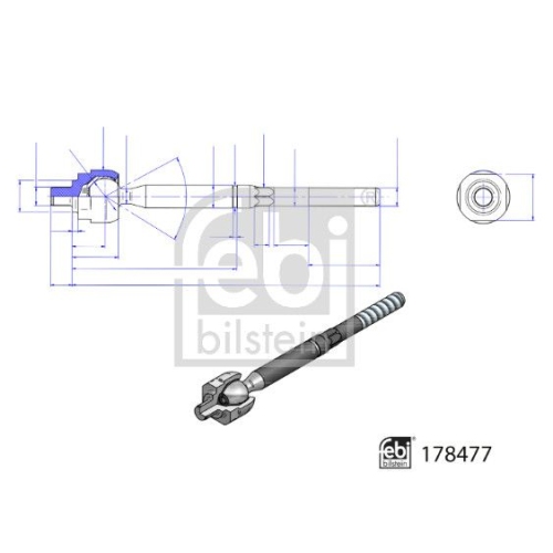 Axialgelenk, Spurstange FEBI BILSTEIN 178477 f&uuml;r RENAULT, Vorderachse links