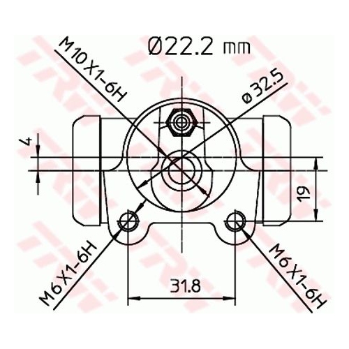 Radbremszylinder TRW BWH138 f&uuml;r RENAULT, Hinterachse, links, rechts