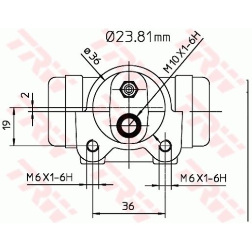 Radbremszylinder TRW BWK224 f&uuml;r OPEL RENAULT VAUXHALL, Hinterachse, hinten