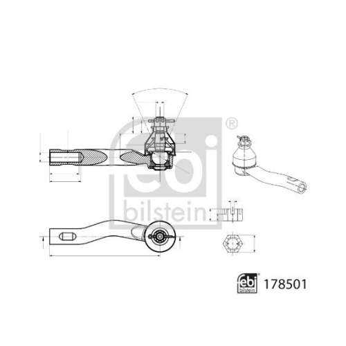 Spurstangenkopf FEBI BILSTEIN 178501 f&uuml;r TOYOTA, Vorderachse links