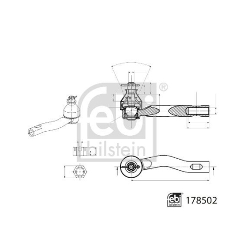 Spurstangenkopf FEBI BILSTEIN 178502 f&uuml;r SUZUKI TOYOTA, Vorderachse rechts