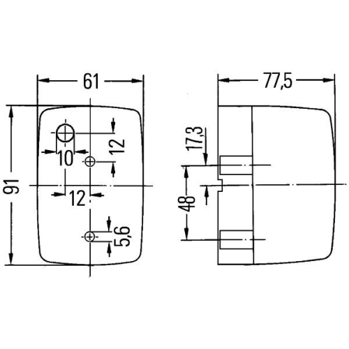 Zusatzblinkleuchte HELLA 2BM 002 652-051 f&uuml;r DAF MERCEDES-BENZ VOLVO, links