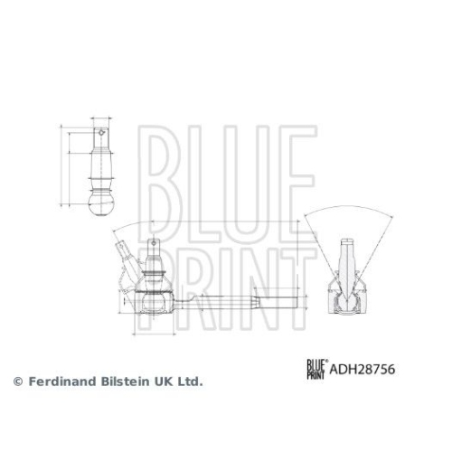 Blue Print 1x ADH28756BP Spurstangenendst&Atilde;&frac14;ck mit Mutter & Splint
