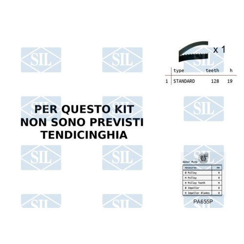 Wasserpumpe + Zahnriemensatz Saleri SIL K1PA655P f&uuml;r SEAT VW