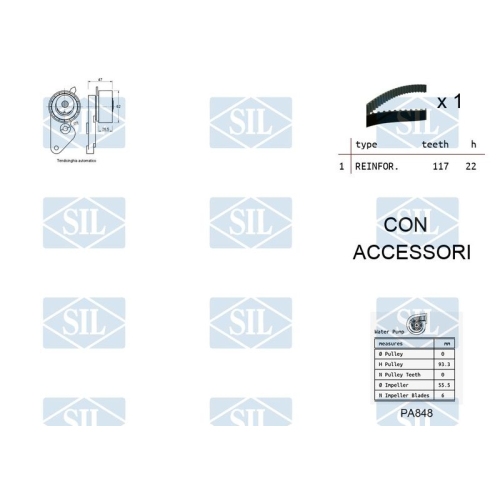 Wasserpumpe + Zahnriemensatz Saleri SIL K1PA848 f&uuml;r FORD MAZDA VOLVO