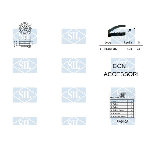 Wasserpumpe + Zahnriemensatz Saleri SIL K1PA864A f&uuml;r AUDI SEAT SKODA VW