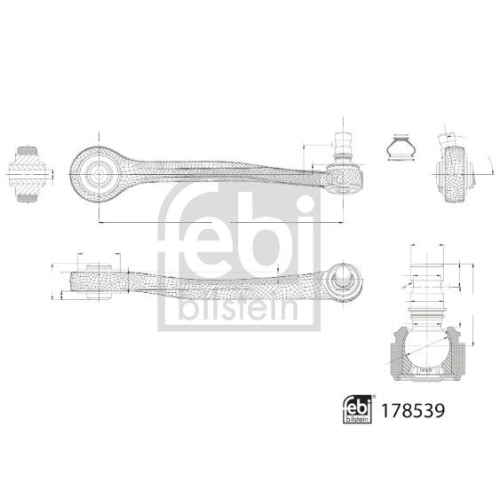 Lenker, Radaufh&auml;ngung FEBI BILSTEIN 178539 f&uuml;r AUDI, Vorderachse rechts, oben