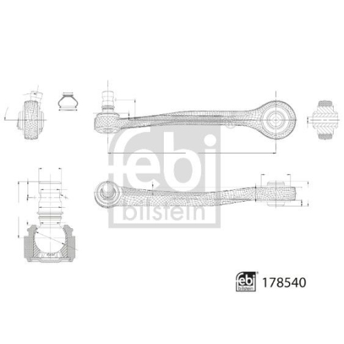 Lenker, Radaufh&auml;ngung FEBI BILSTEIN 178540 f&uuml;r AUDI, Vorderachse links, oben
