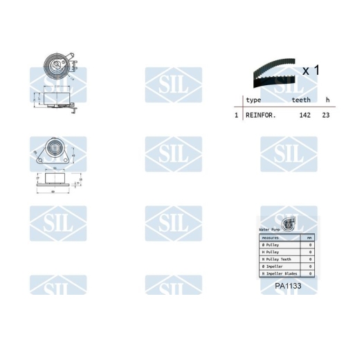 Wasserpumpe + Zahnriemensatz Saleri SIL K1PA1133 f&uuml;r FORD RENAULT VOLVO