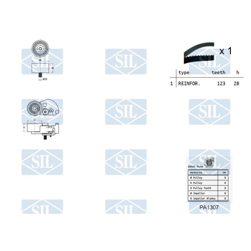 Wasserpumpe + Zahnriemensatz Saleri SIL K1PA1307 f&uuml;r HYUNDAI KIA