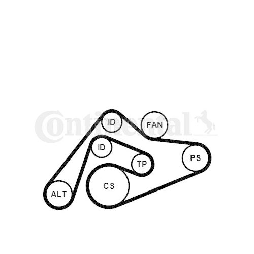 Keilrippenriemensatz CONTINENTAL CTAM 6PK2404K1