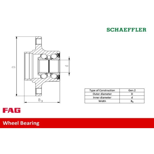 Radlagersatz FAG 713 6789 20 f&uuml;r FORD, Hinterachse