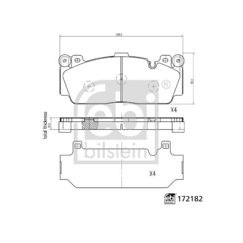Febi Bilstein 1x 172182 Bremsbelagsatz, Scheibenbremse f&uuml;r BMW, Vorderachse